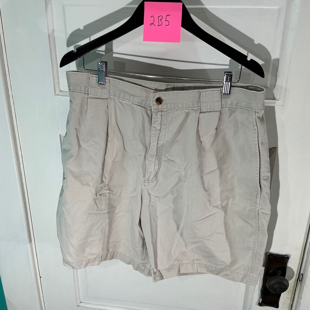 Vintage Bugle‎ Boy Company Pleated Chino Shorts Khaki Casual Classic Fit 36W Y2K